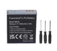 Batería de repuesto NB-6L de 1000 mAh 3,7 V compatible con Canon PowerShot D20, D10, SX170 IS, SX240 HS, SX260 HS, SX270 HS, SX275 HS, SX280 HS, SX510 HS, SX540 HS, SX600 HS, SX6110 HS. 0 HS, SXG