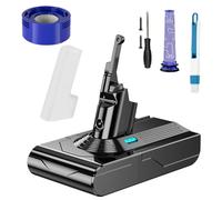 Batería de repuesto para aspiradora Dyson V8 Serie + 2 filtros de batería compatible con Dyson V8, para SV10 Absolute (6800 mAh)