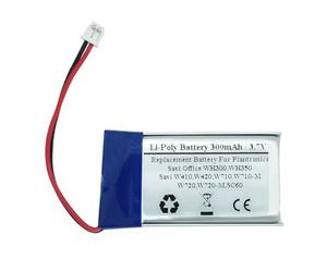 Batería de repuesto para auriculares inalámbricos Plantronics Savi Office WH300, WH350, Savi W410, Savi W420, W710, W710-M, Savi W720, W720-M, SC60, Supra Plus (300 mAh)