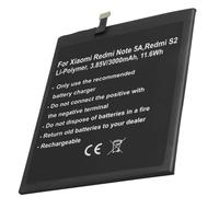 Batería de repuesto para Redmi Note 5A / S2 Li-polímero 3,85 V 3000 mAh 11,6 Wh