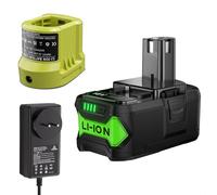 Batería de repuesto para Ryobi 18 V One (5000 mAh, batería de repuesto y cargador para Ryobi 18 V P108 RB18L50 RB18L40 P189 P102 P107 RB18L25 RB18L20 RB18L15 RB18L13