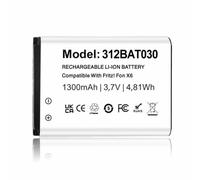 Batería de repuesto para teléfono AVM Fritz!Fon X6 Fritzfon | Para batería original AVM Fritz Fon 312BAT030