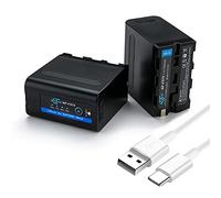 Batería de Repuesto para videocámara Sony PXW-Z150 HXR-NX100 HD de 7800 mAh, con Cable Micro USB, Luces LED NP-F975 F960 F950 F770