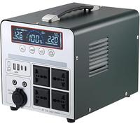 Batería de reserva portátil recargable de 1000 W/666 Wh, para camping, caravanas, drones, primeros auxilios e iluminación exterior, con 4 salidas de CA