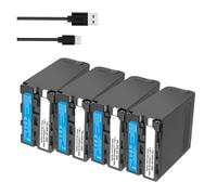 Batería Decodificadora NP-F990 NP F970 F980 F960, Compatible con Sony, Videocámara HXR-MC1500C NEX-EA50 HVR-Z7C For Luz LED For Vídeo(4 Pcs Battery)