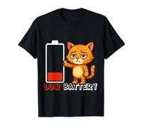 Batería descargada, no Hay Nada Que Hacer, Cero energía. Gato Camiseta