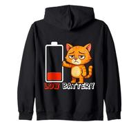 Batería descargada, no Hay Nada Que Hacer, Cero energía. Gato Sudadera con Capucha