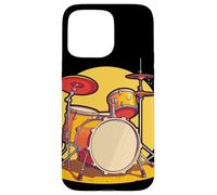 Batería Dibujos Artista Rock Escuela de Música Carcasa para iPhone 15 Pro Max