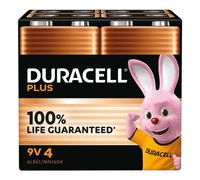 Batería Duracell Plus Power 9V Alcalina 4 unidades