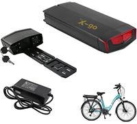 Batería Ebike 36V 13AH para Portaequipajes, con Cargador, Interruptor de Encendido y Bloqueo de Seguridad, Batería para Bicicleta Eléctrica 26"- 28", para Motor 250W 350W 500W 750W (Batería)