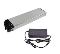 Batería Ebike 48 V 12.8Ah 10.4Ah de Iones de Litio Batería de Tubo de Asiento en Plata con Cargador Adecuado para Bicicleta eléctrica 350W 500W 1000W (48v 10.4Ah)