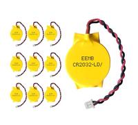 Batería EEMB 10X con lengüetas de Soldadura Baterías de Litio CR2032 con lengüetas no Recargables con certificación UL (CR2032-LD)