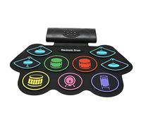 Batería Electrónica de 9 Pads, Función de Grabación Pad de Práctica de Batería Portátil de 100-240 V Interfaces Ricas Soporte BT para Entrenamiento de Percusión (Enchufe de la UE)