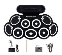 Batería electrónica de silicona digital para principiantes y profesionales, múltiples sonidos, sorpresa de cumpleaños, para niños, actuaciones al aire libre