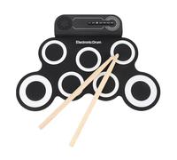 Batería electrónica, efectos de sonido incorporados 600mAh Batería Pedales Baquetas Kit de batería electrónica para niños Vacaciones Cumpleaños