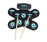 Batería Electrónica WG500, Herramienta de Práctica Enrollable de 9 Almohadillas con Palos, Conector para Auriculares, Pedales de Altavoz, para Profesionales y Principiantes