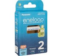 eneloop, Pilas Recargables AAA/Micro, Paquete de 2, Capacidad de mín. 800 mAh, Pilas Ni-MH, Listas para Usar, Recargables hasta 2000 Veces, Embalaje sin plástico, Standard, Blancas