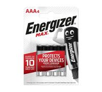 Batería Energizer MAX AAA Alcalina Pack 4 Unidades