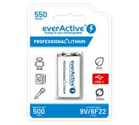 Batería everactive 6f22/9v li-ion 550 mah con usb tipo c