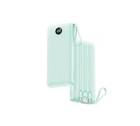 Batería Externa 20000 mAh Power Bank USB C 20 W con Cables y LED Display Batería Portátil 4 Salidas Compatible con iPhone, Huawei, Samsung Teléfono Tablet (Verde)