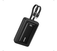 Batería Externa Anker Zolo, Carga rápida de 45 W máx., batería de 20,000 mAh con Dos Cables USB-C Integrados, 1 Puerto USB-C y 1 Puerto USB-A, para iPhone 16/15 Series, Samsung, MacBook, iPad y más.