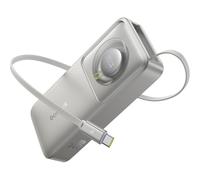 Batería Externa Baseus Free2Pull 10000 mAh 30W Gris con cable retráctil