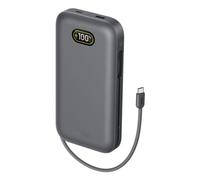 Belkin UltraCharge Pro Batería Externa Carga Rápida 27000mAh, Power Bank Con Cable USB C Integrado, USB PD De 240 W y USB A, Batería Portátil para MacBook Pro, iPhone, iPad, Galaxy, Pixel, Gris Carbón