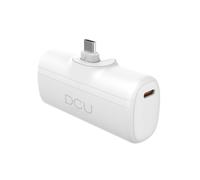 DCU TECNOLOGIC - Mini Power Bank - Batería Externa - 5000mAh - USB C - Carga Rápida - Power Delivery 20W - Indicador LED - Portátil - Color Blanco