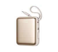 Batería externa de 10000 mAh y 22,5 W con cables integrados - color dorado