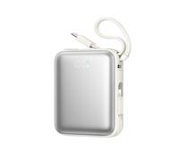Batería externa de 10000 mAh y 22,5 W con cables USB-C y Lightning integrados - color blanco