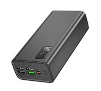 Batería externa de 50000 mAh QC3.0 de 22.5 W y USB C PD20W, 2 entradas y 5 salidas, carga rápida, cargador portátil, teléfono, cámara, auriculares, etc.