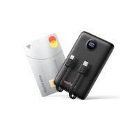 Batería externa de carga rápida PD 22.5W WeeFancy 10000mAh cargador portátil con cables integrados, pequeña batería USB C con 3 salidas y 3 entradas, mini batería externa compatible con iPhone Samsung