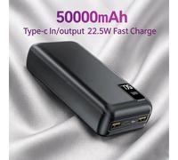 Batería Externa Hganus Slim de 50000mAh con Carga Rápida de 22.5W, Batería Portátil de Alta Capacidad para iPhone, Xiaomi, Samsung, Uso en Exteriores 50000mAh Powerbank