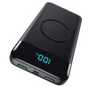 Batería Externa Inalámbrico 26800mAh, USB C Power Bank Carga Rápida 25W PD 3.0+QC 4.0 Cargador Portátil Inalambrico con 4 Salidas, Pantalla LCD Batería Portátil para iPhone Samsung Huawei Xiaomi etc.