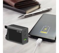 Batería externa negra de carga súper rápida para teléfonos móviles, portátiles y tabletas. ¡Tu solución para una recarga rápida!