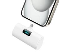 Batería Externa para iPhone Serie 17/16/15, 5200mAh USB C Power Bank 3.0A Carga Rápida, Ultra-Ligera Batería Portátil con Pantalla LCD Mini Cargador Portátil para iPhone 17/16/15 Samsung (Blanco)