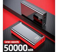 Batería externa portátil de 30000/50000 mAh - Carga súper rápida de 22,5 W, carga rápida bidireccional, pantalla digital, luz para acampar