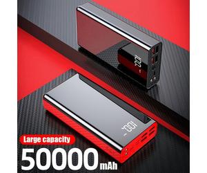 Batería externa portátil de 30000/50000 mAh - Carga súper rápida de 22,5 W, carga rápida bidireccional, pantalla digital, luz para acampar