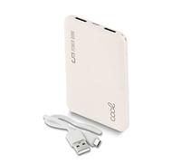 Bateria Externa Power Bank 5000 mAh Cool Leather Blanco