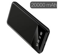 Batería Externa Premium de 10000/20000Mah, Cargador Portátil con Pantalla y Puertos de Duales, Disponible y Negro, Cargador Universal para Múltiples Dispositivos, Fácil de Transportar , de 11.2W