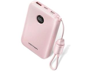 Batería externa rosa - Vention - 10000 mAh - PD 22,5 W - Li-pol - 310 g - 104 x 67 x 20,5