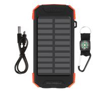 Batería Externa Solar 10000mAh Anti Golpes IPX4 Lámpara Antorcha Akashi Negro