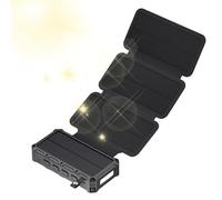 Batería externa solar - Banco de energía de manivela con lámpara LED | Powerbank plegable con alarma SOS incorporada y brújula para