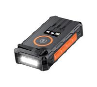 Batería externa solar - Batería externa con manivela y lámpara LED, dispositivos electrónicos, Powerbank plegable impermeable para pesca, camping, viaje y hogar