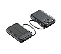 Batería externa solar WNEXOPE de 20000 mAh con cable integrado: cargador portátil de alta capacidad para acampar al aire libre y viajar.
