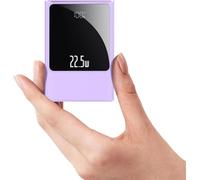 Batería externa superrápida de 22,5 W con 10.000 mAh, salidas y entradas USB-C, cargador de teléfono portátil, mini batería compatible con iPhone, Samsung Tablet y más, color lila