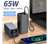 BATERIA EXTERNA UNIVERSAL LEOTEC LEPOW65W20K 20.000MAH PD 65W 2XUSB + 2XUSB-C BLACK