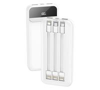 Batería Externa Universal Power Bank 10.000 mAh Carga Rápida 22.5W (3 Cables) Blanco