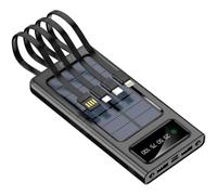 Batería Externa Universal Power Bank 10.000 mAh con Panel Solar COOL (4 Conexiones) Negro