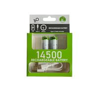 Bateria Exudada Batería de de litio 14500 recargable tipo C de alta capacidad de 3,7 V premium para afeitadora y Celda de alimentación AA de 14500 mAh de 5.a generación mejorada (A, One Size)